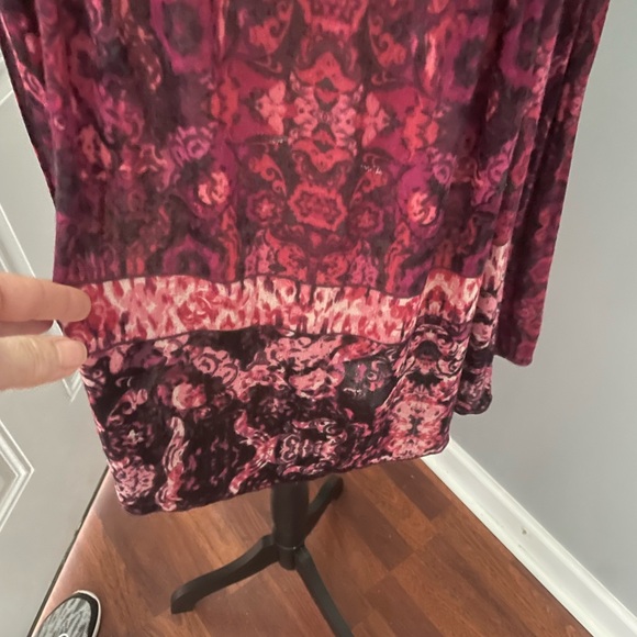 Vintage America Boho top Long sleeve burgundy shades size medium - Picture 3 of 9